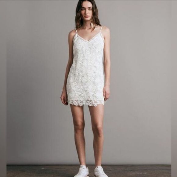 Rag & Bone Aleah Crochet Mini Dress Cotton Dress sz 12 - Picture 4 of 4